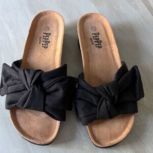 Black Women's Knotted Slide Sandals